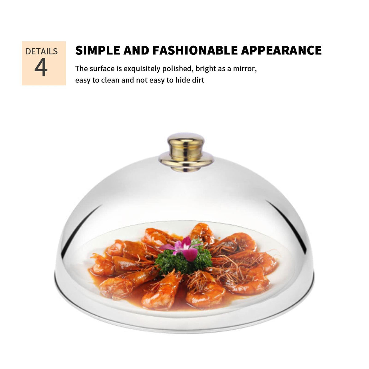 Stainless Steel Dish Food Cover, Dome Plate Covers to Keep Food Warm,Reusable Dining Table Food Lid Dish Cover