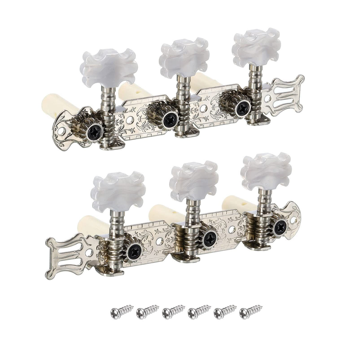 Guitar Tuning Pegs Machine Heads Tuning Keys Tuners for Classical Guitar Single Hole 1 Set, stylish and beautiful White