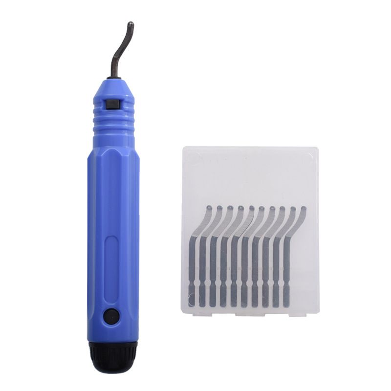 Deburring Tool Set with 10pcs Sharp Deburring Blades, Blur Remover Hand Tool for Copper Aluminum Silver Plastic
