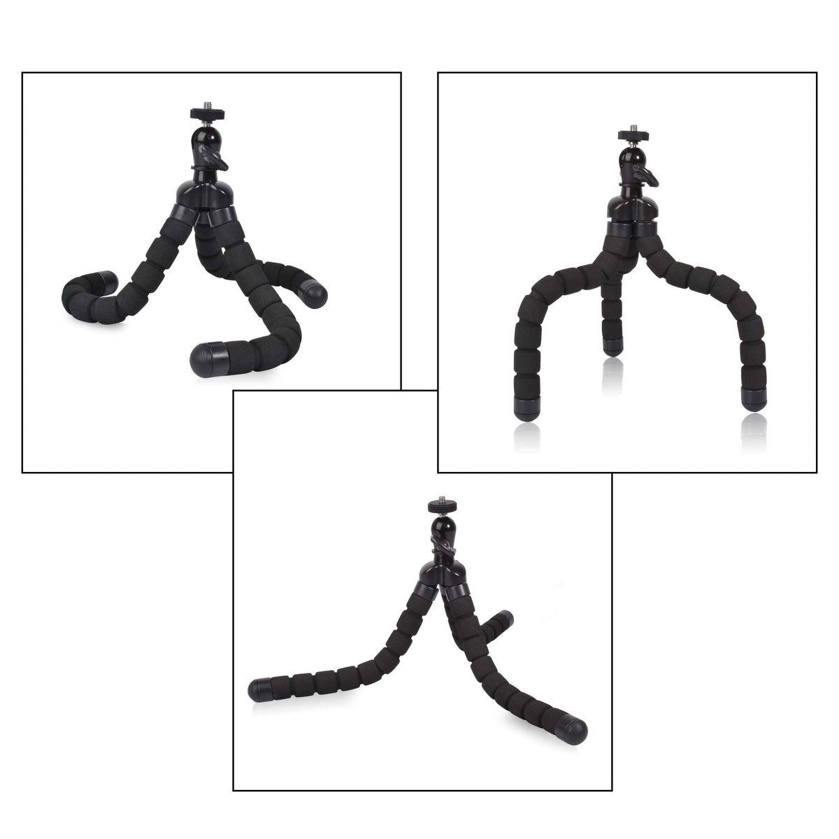 Phone Mini Tripod, Premium Flexible Mobile Phone Tripod Stand Compatible with  mall Digital Camera, Black