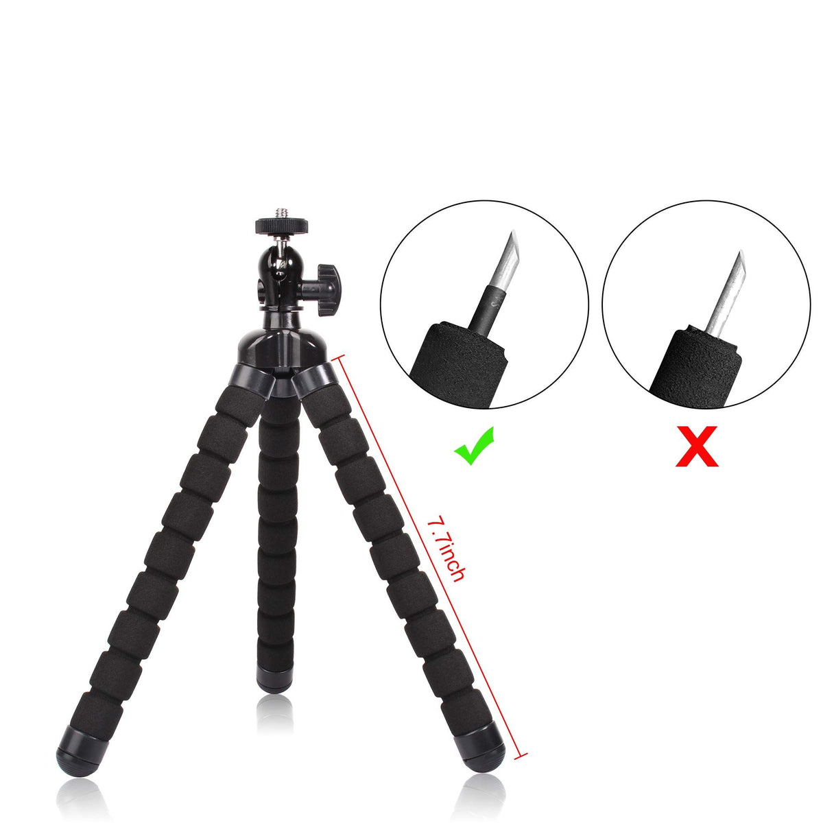 Phone Mini Tripod, Premium Flexible Mobile Phone Tripod Stand Compatible with  mall Digital Camera, Black