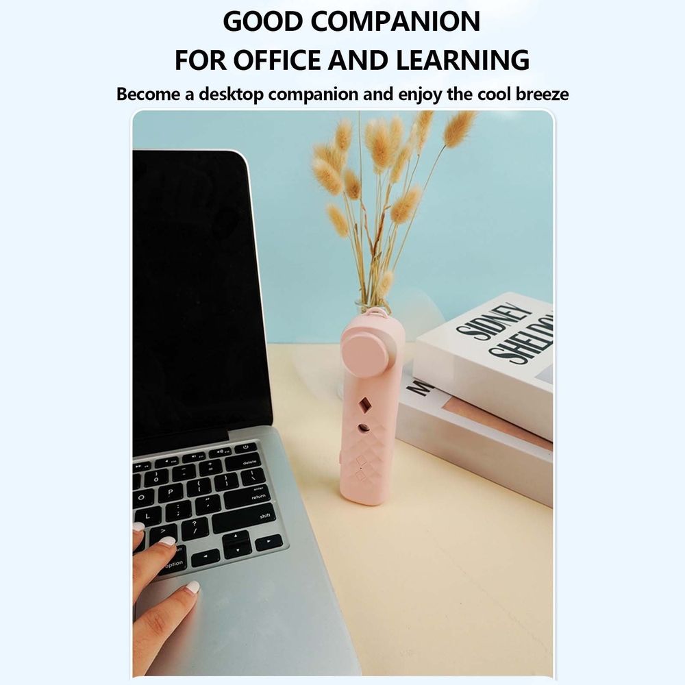 Quiet Portable Water-Cooled Fan, 3 Wind Speeds, Desktop Air Cooler for Home Dorm Desk Bedroom(Pink)