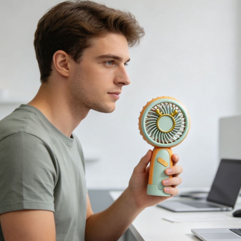 Portable Handheld Fan, Lightweight Portable, Summer Essential Tool, Yellow