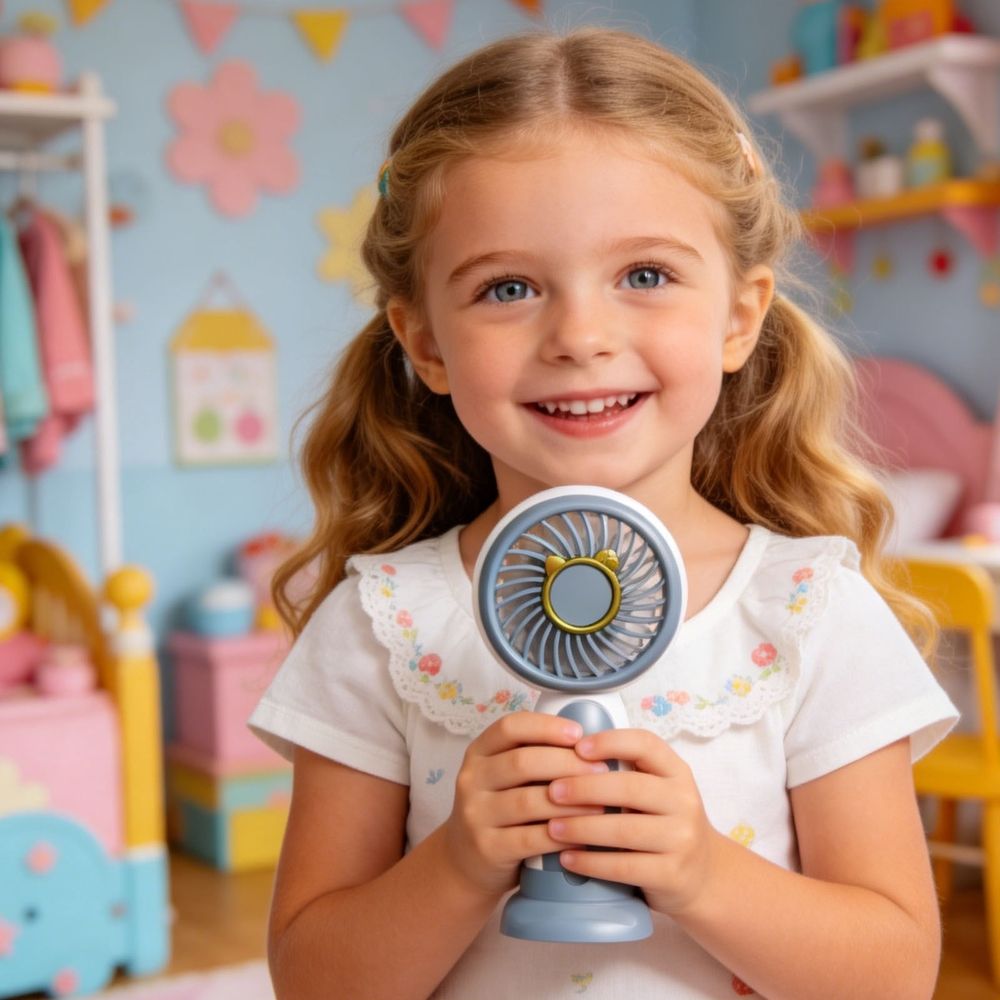 Portable Fan Handheld Mini Fan, Cute Student Style, Easy Portable Carry, Gray