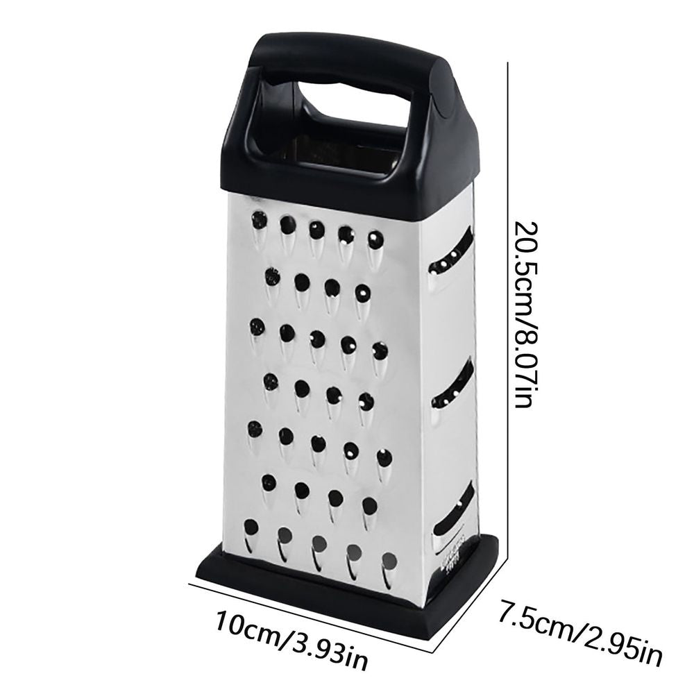 Stainless Steel Four Sided Box Grater | Multifunction Kitchen Grater for Cheese Vegables | Shredder Slicer zester | Fast Efficient Food Prep Tool | Dishwasher Safe for Home Cooking