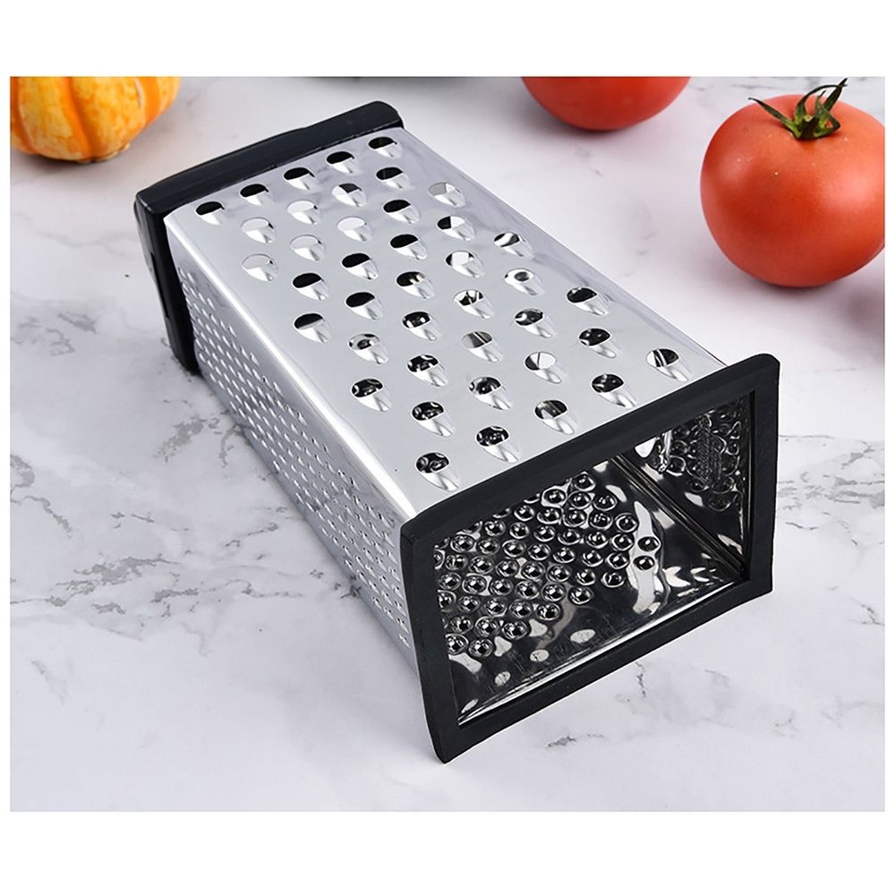 Stainless Steel Four Sided Box Grater | Multifunction Kitchen Grater for Cheese Vegables | Shredder Slicer zester | Fast Efficient Food Prep Tool | Dishwasher Safe for Home Cooking