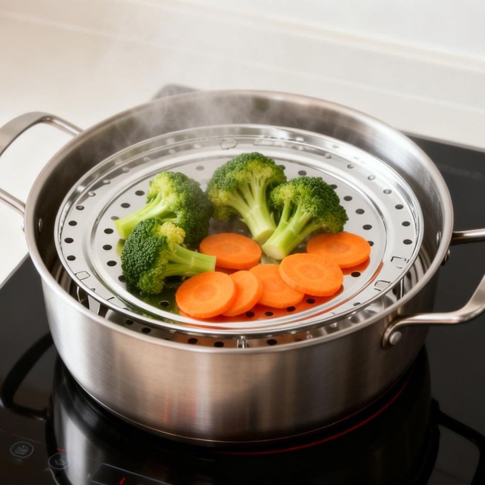 Round Stainless Steel Steamer Rack Insert Tray Kitchen Cookware For Vegetables Seafood Dumpling Home