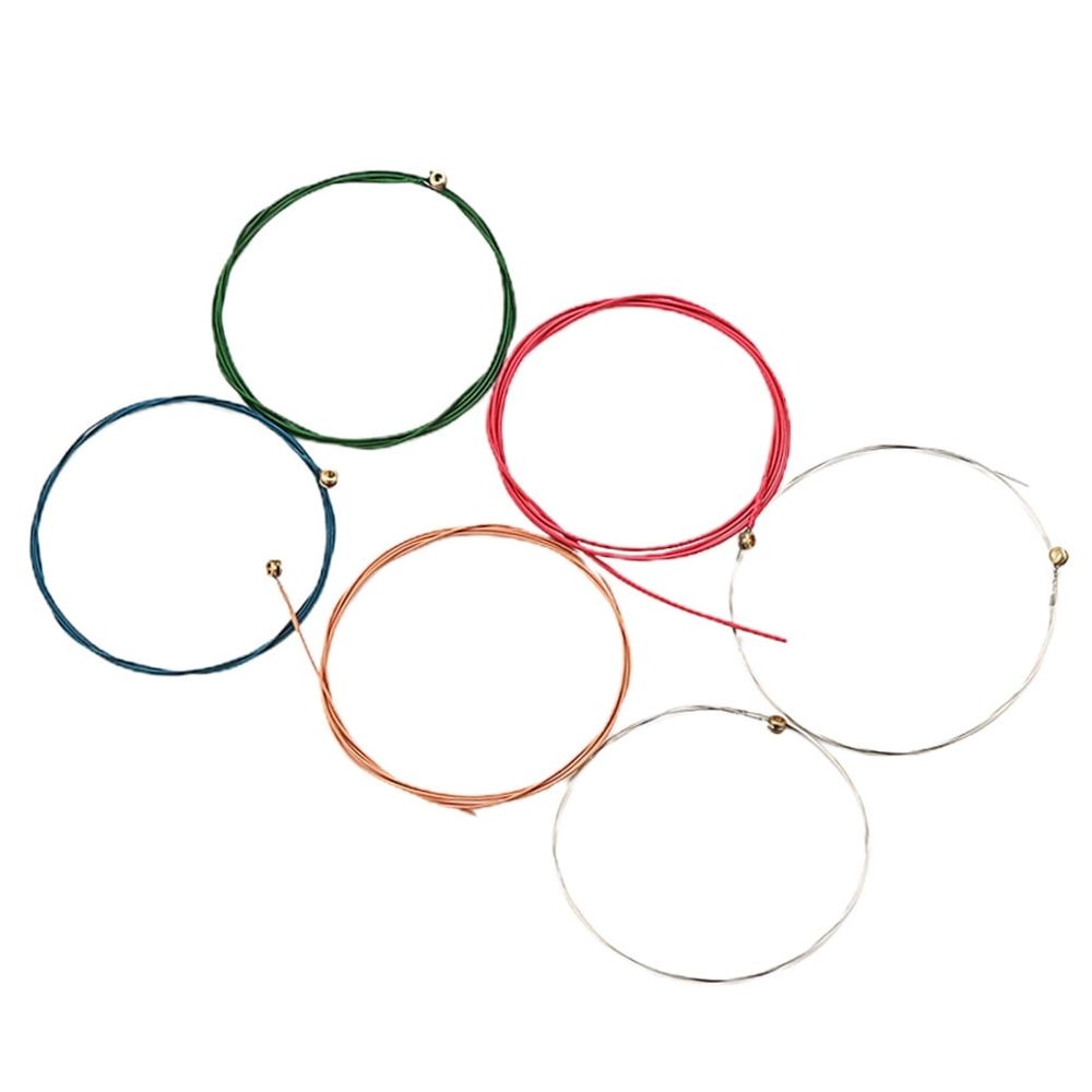 6-Piece Acoustic Folk Guitar Accessory Set with Steel Strings, Clear Components, Perfect for Beginners and Students
