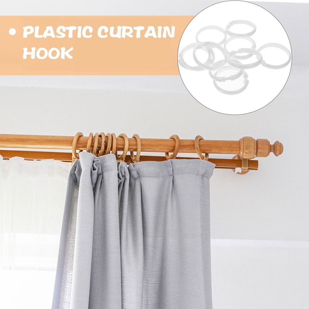 Smooth Gliding Bath Drape Clips White Rustproof for Bathroom 12Pcs