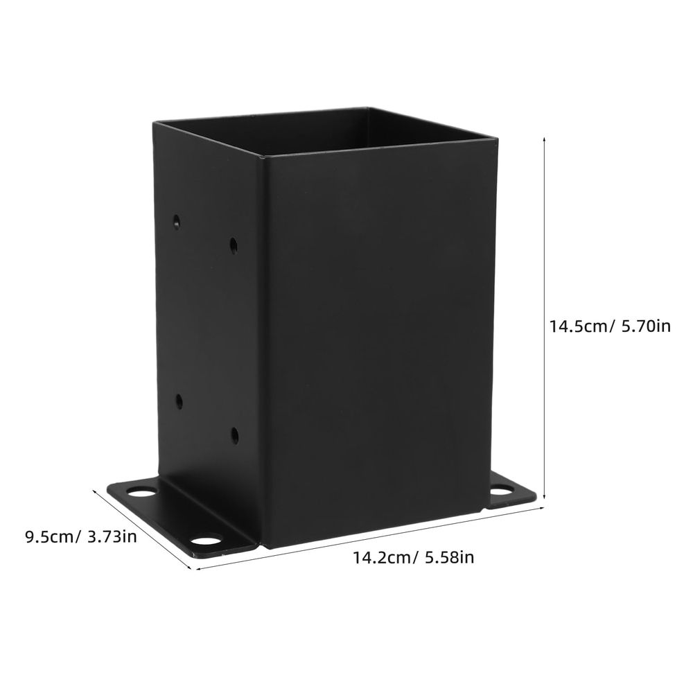 Black Wood Pavilion Post Base Bracket Kit Heavy Duty Support for Pergolas and Outdoor Structures