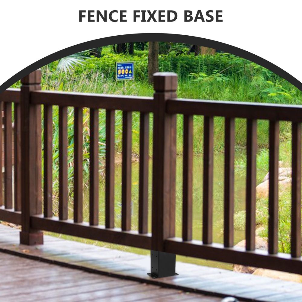 Black Wood Pavilion Post Base Bracket Kit Heavy Duty Support for Pergolas and Outdoor Structures
