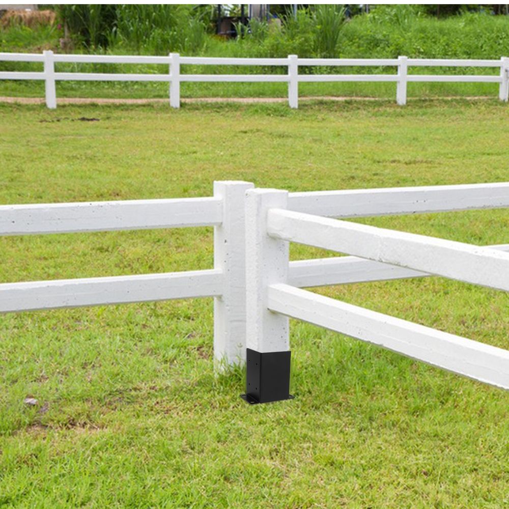 Black Wood Pavilion Post Base Bracket Kit Heavy Duty Support for Pergolas and Outdoor Structures