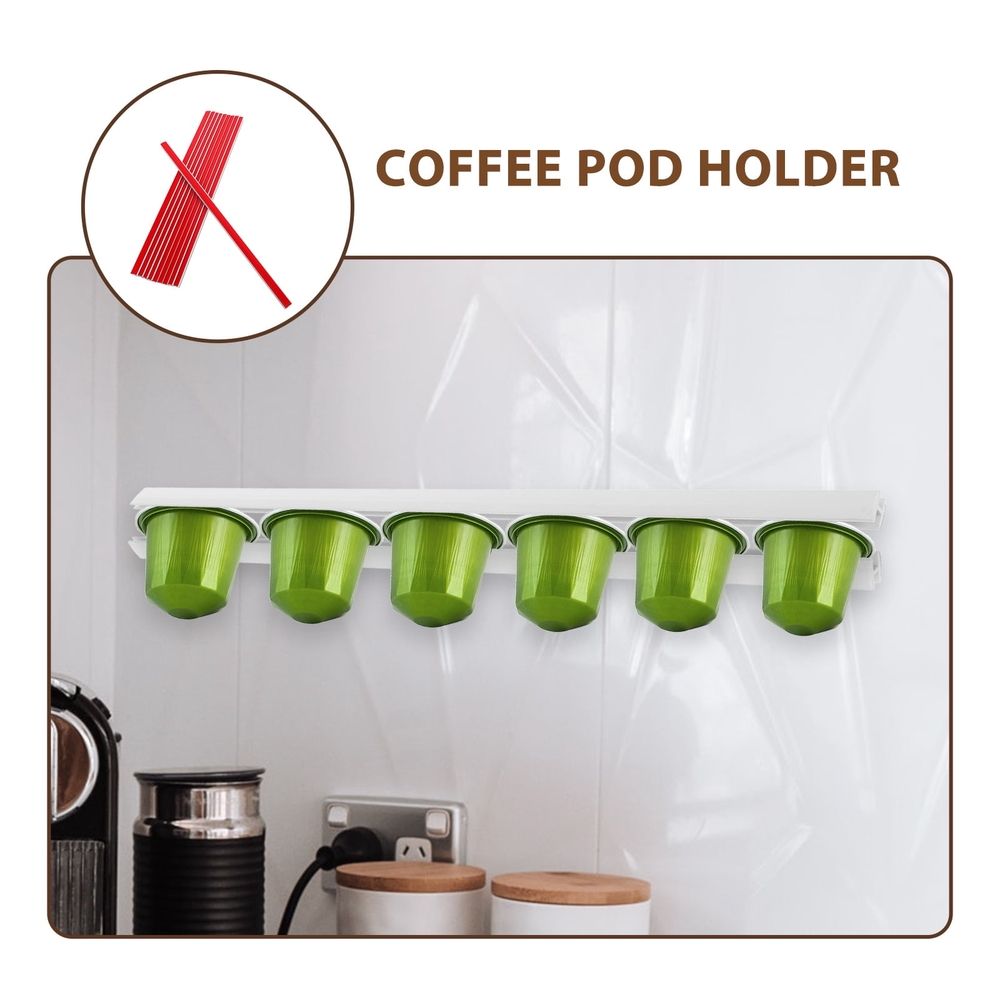 2-Pack White Plastic Coffee Pod Holders Under Cabinet Espresso Organizer Storage Rack