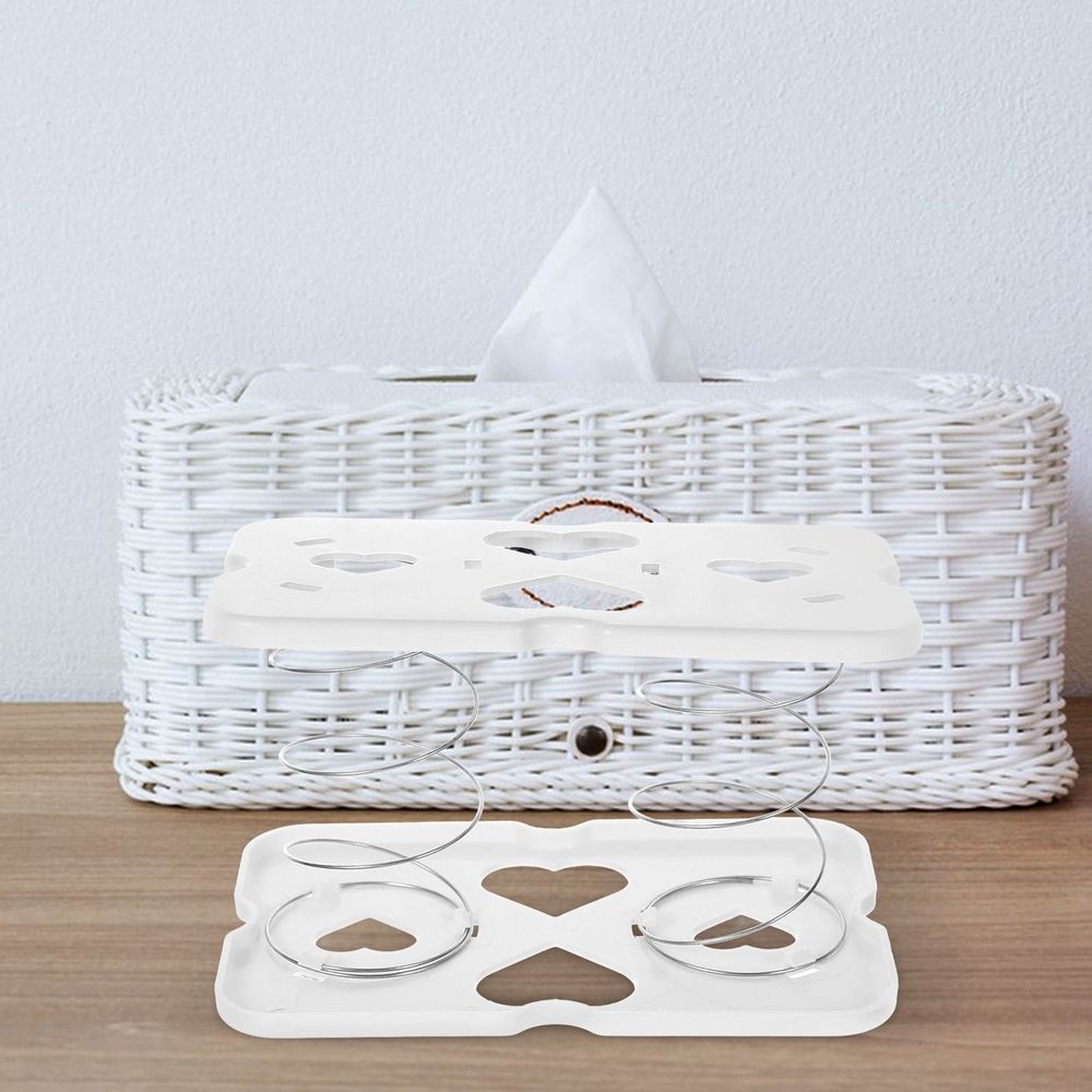 2-Pack White ABS Napkin Box Spring Supports with Strong Load Bearing for Home and Kitchen Use