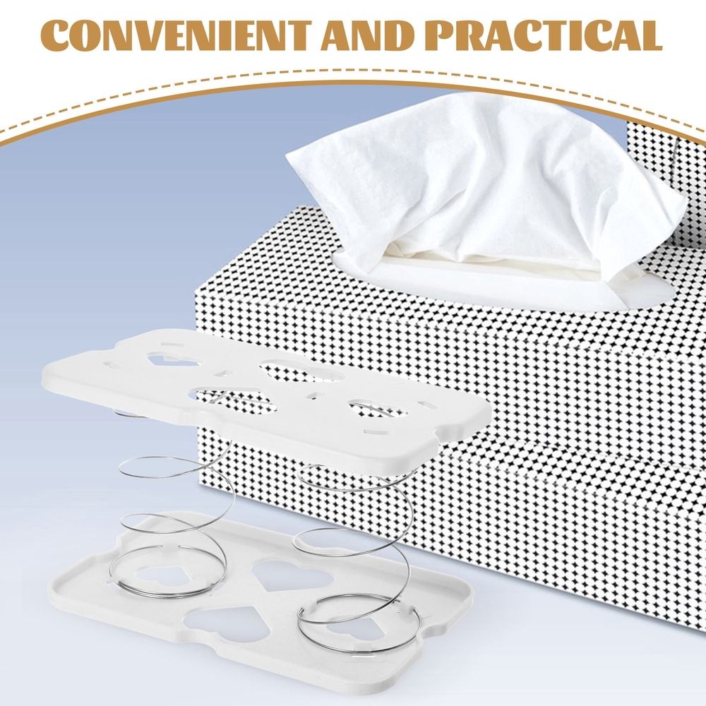 2-Pack White ABS Napkin Box Spring Supports with Strong Load Bearing for Home and Kitchen Use
