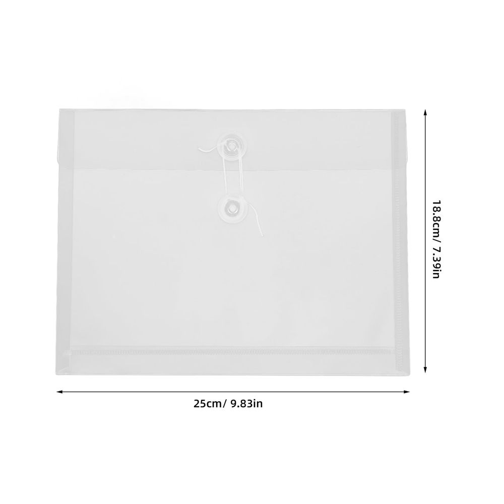 12Pcs Transparent File Folder with Rope Wrap Button Clear Document Organizer
