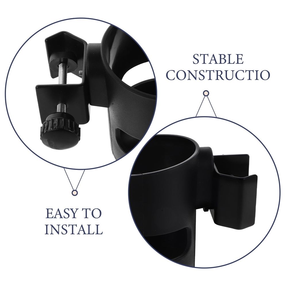 Multifunctional Black Clamp- Cup Holder for Music Stand and Microphone Stand Accessories