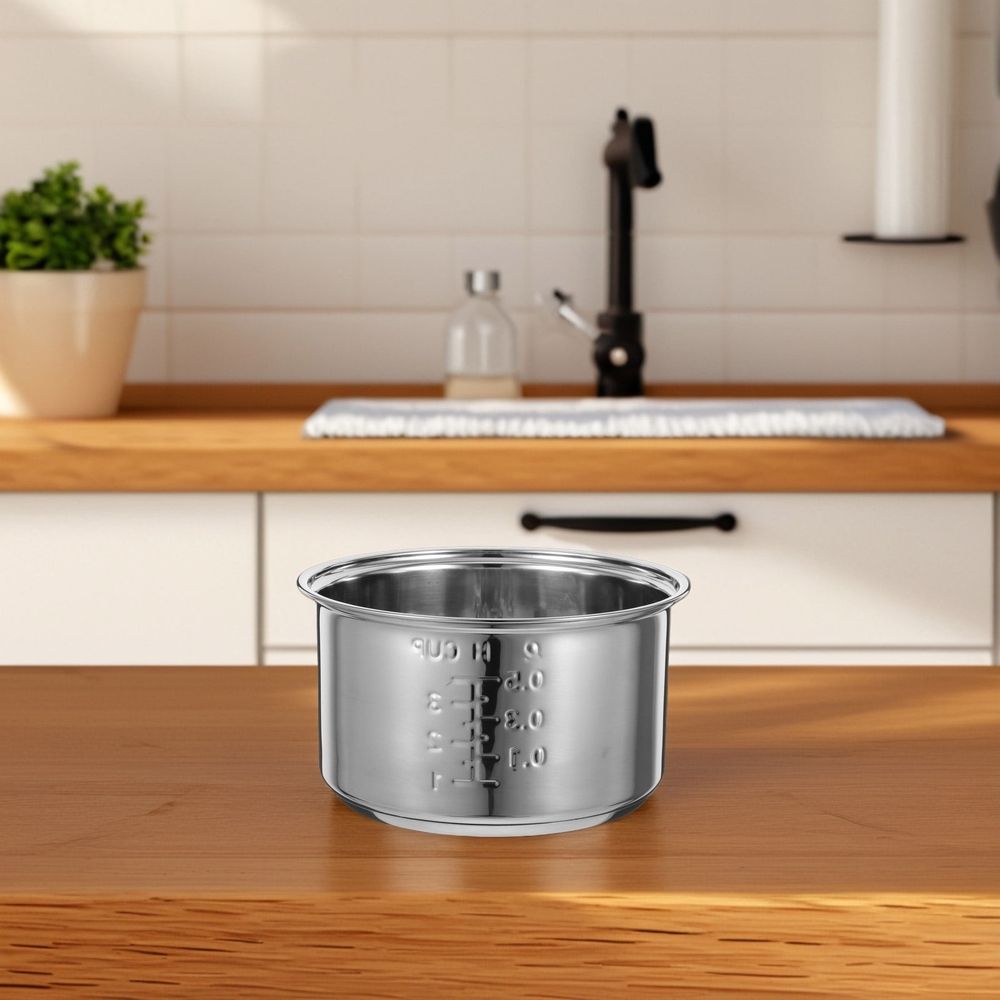 Stainless Steel Inner Pot for Rice Cooker, , Heat Distribution, Replacement Cooking Bowl, 1 Set