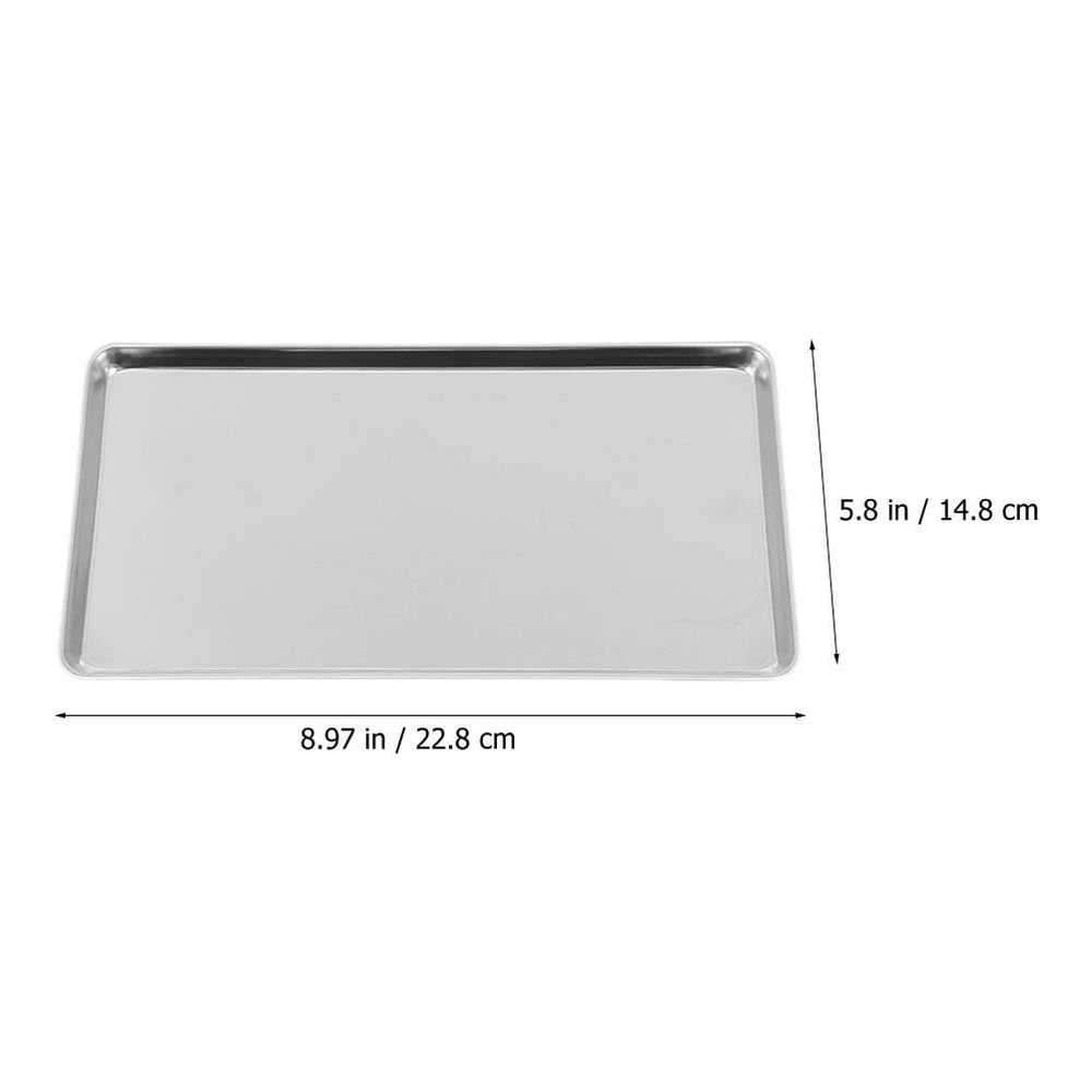 Stainless Steel Rectangular Cake Plate and Steam Food Pan - Kitchen Serving Tray 1 Piece