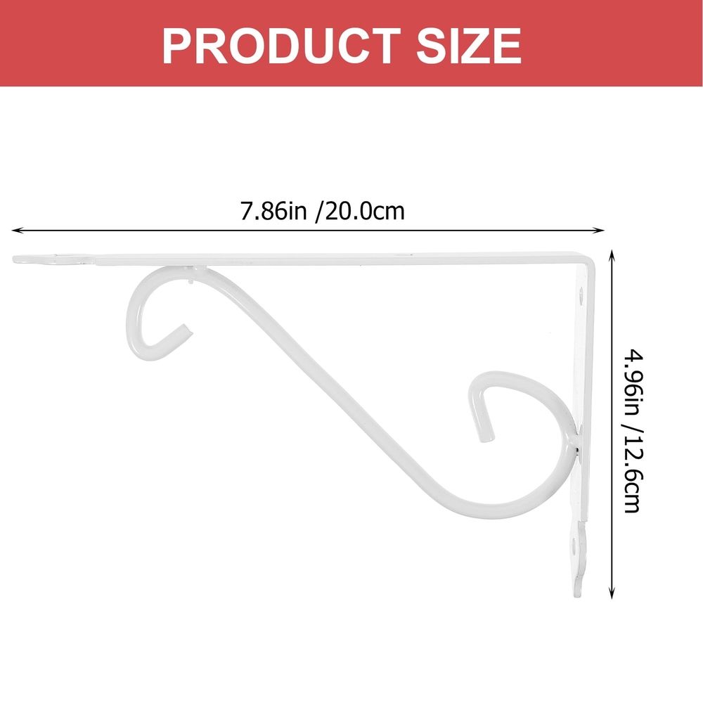 4 Pcs White Metal Wall Mount Shelf Brackets with Calpboard Support for Bookrack, Sturdy Metal Shelves, STB Bracket Set