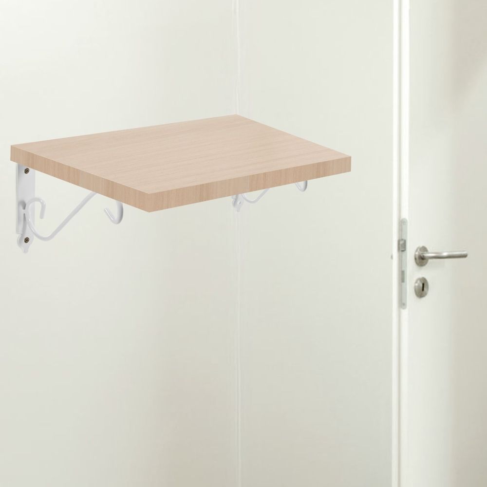 4 Pcs White Metal Wall Mount Shelf Brackets with Calpboard Support for Bookrack, Sturdy Metal Shelves, STB Bracket Set