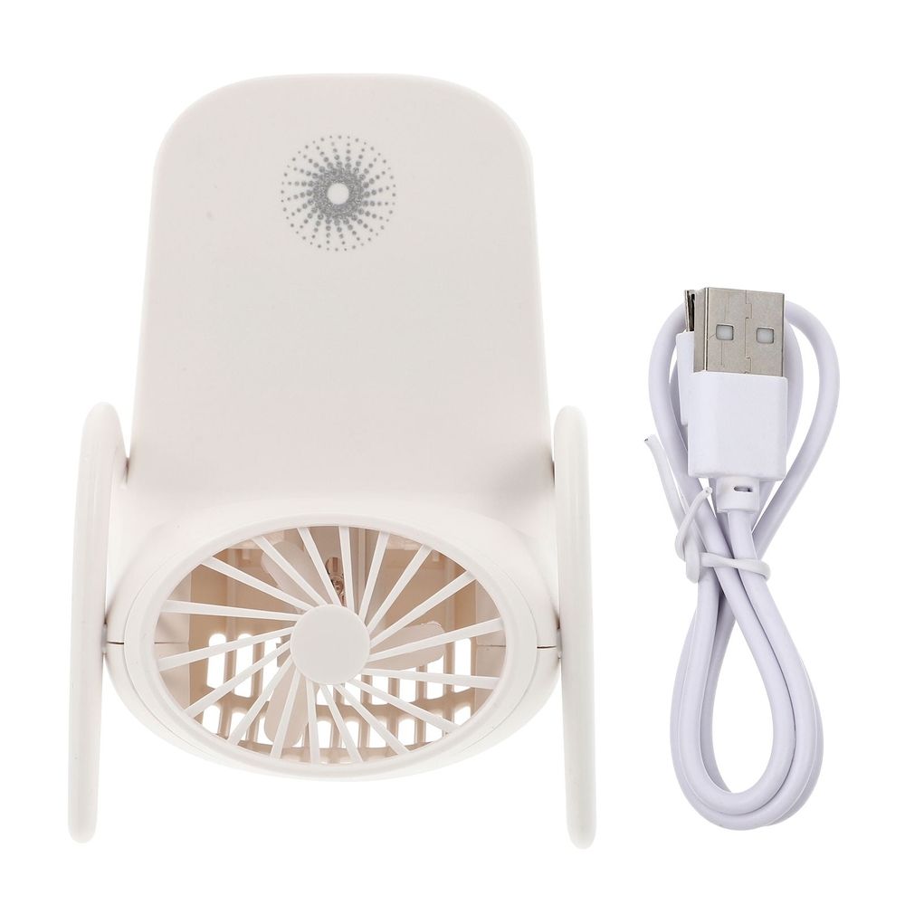 Portable Cooling Fan with USB Charging White for Daily Use Detachable Bracket 1Pc