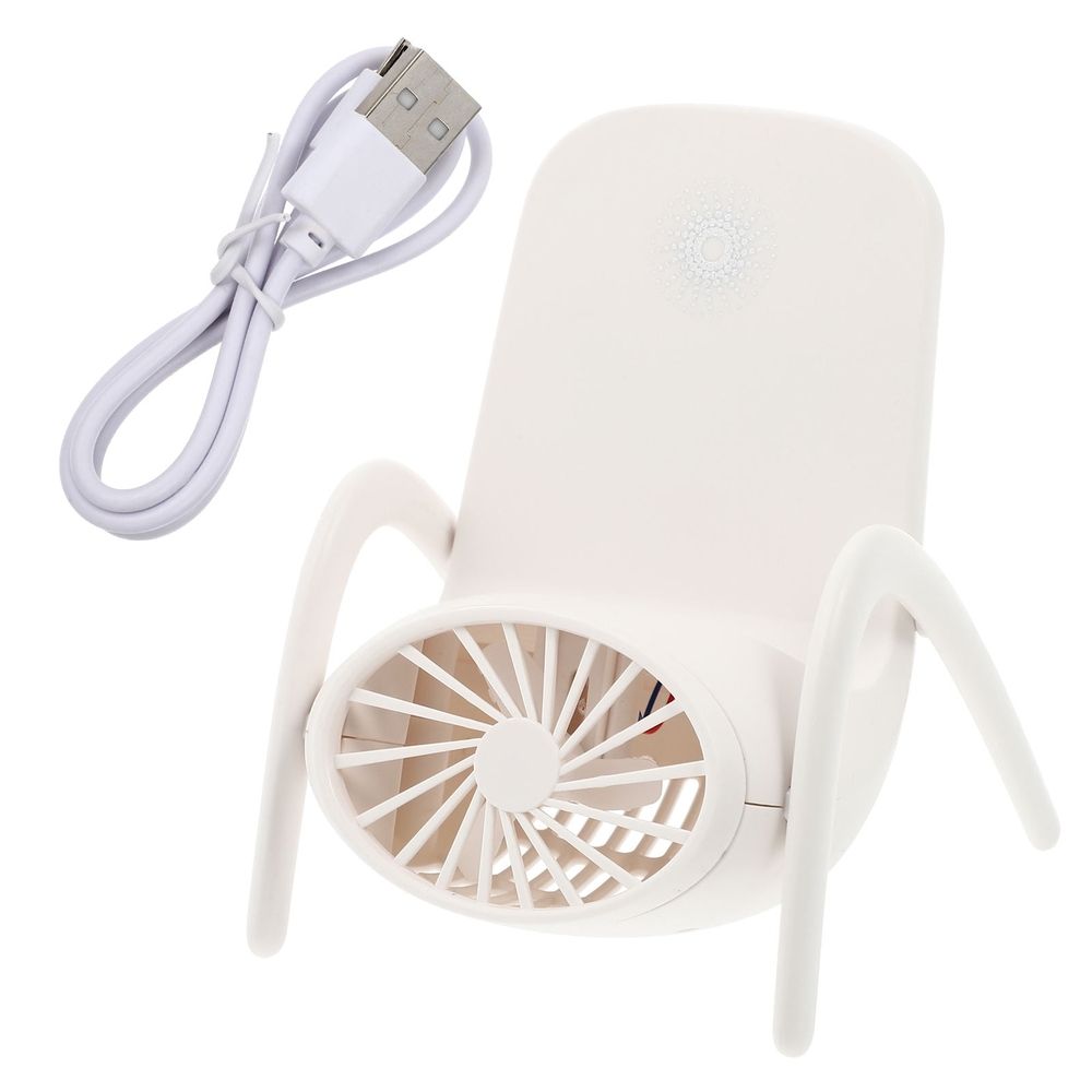 Portable Cooling Fan with USB Charging White for Daily Use Detachable Bracket 1Pc