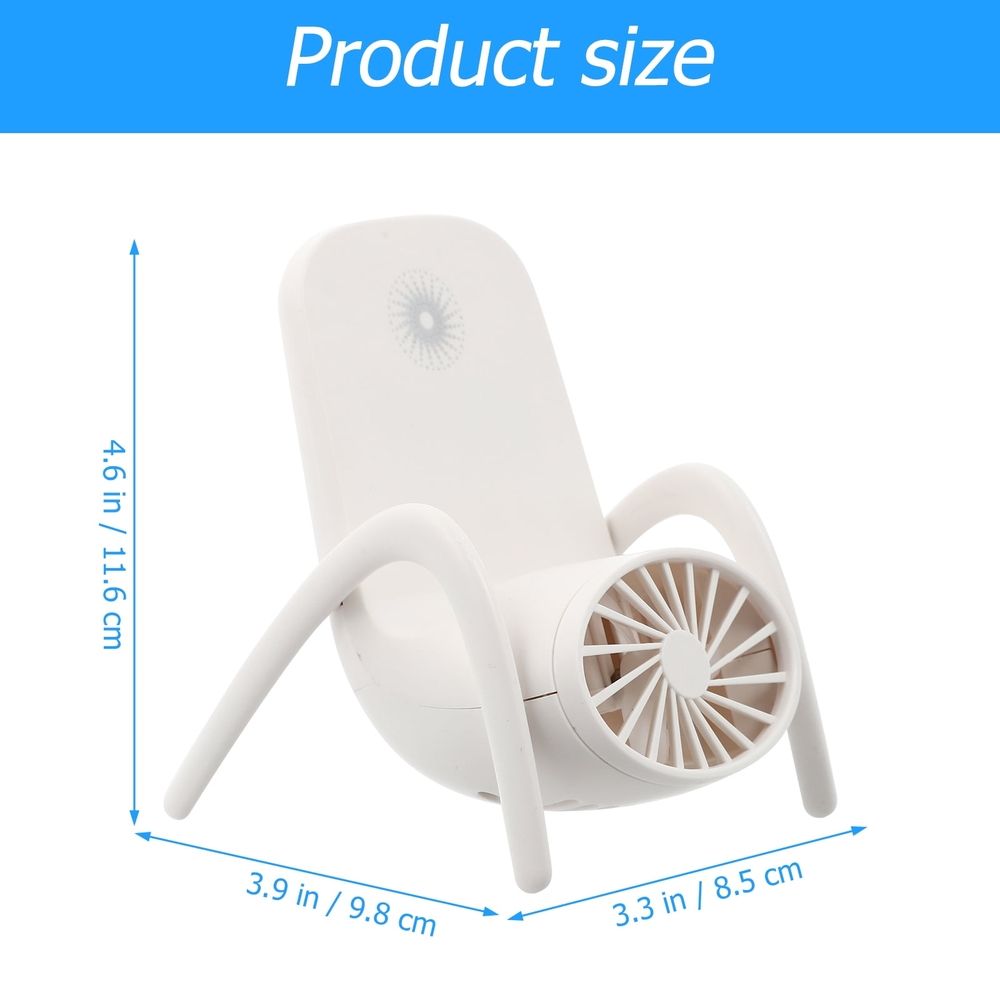 Portable Cooling Fan with USB Charging White for Daily Use Detachable Bracket 1Pc