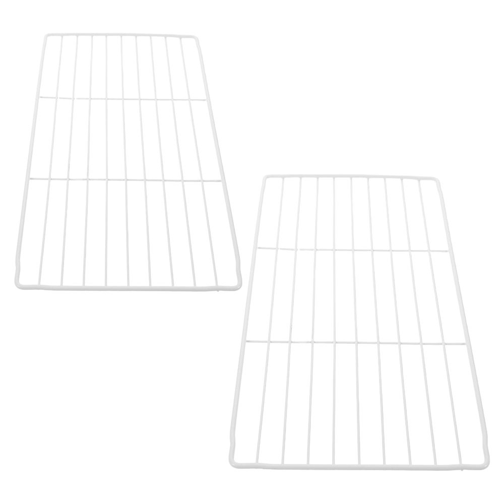 2Pcs Adjustable Freezer Wire Shelf Dividers White Metal Partitions for Deep Freezer Organization