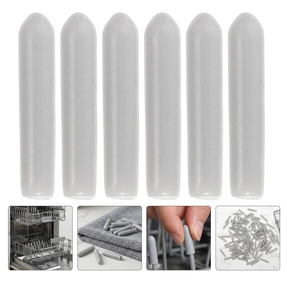 300Pcs Dishwasher Rack End Caps Grey Rubber Cover for Universal Prong Tip Protection