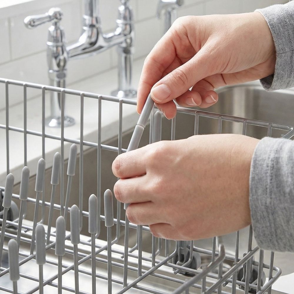 300Pcs Dishwasher Rack End Caps Grey Rubber Cover for Universal Prong Tip Protection