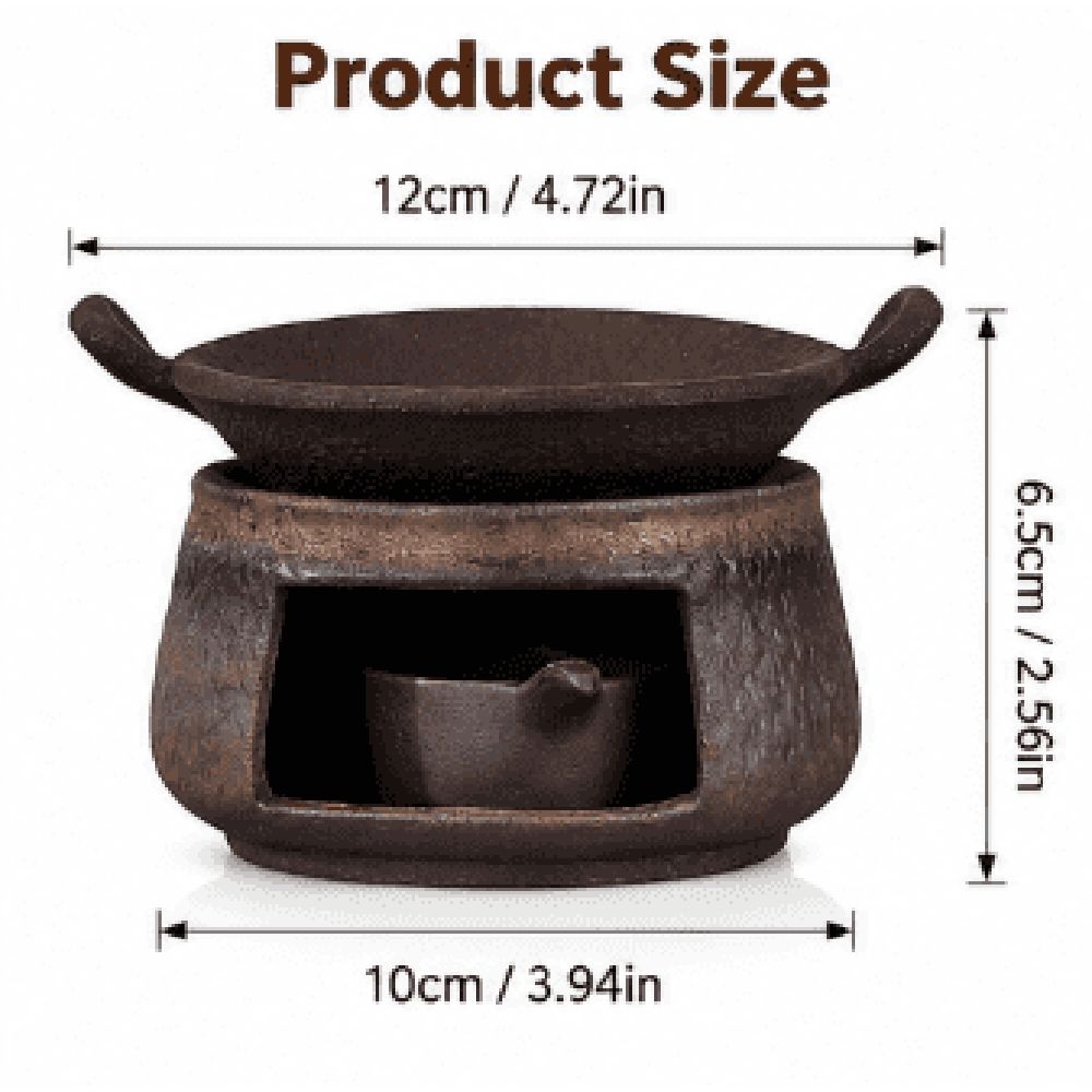 Cedar and Zen Herb Burner,Ceramic Aromatherapy Stove Essential Oil Burner,Cedar and Zen Incense B-urner Kit for Home Office, Tea Light Candle Holders Teapot Warmer for Meditation,Relaxation