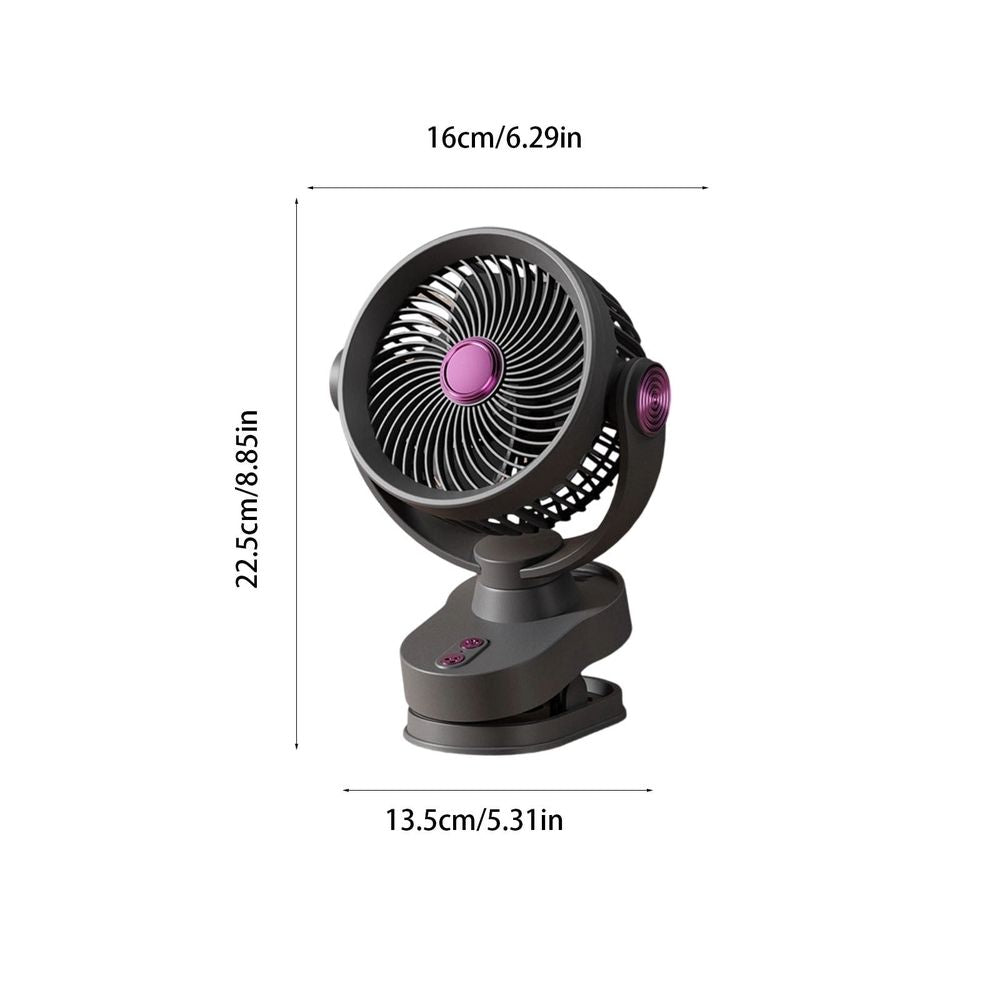 Rechargeable Clip Fan with LED Light - Portable Desk Fan with Adjustable Speeds, USB Charging, Ultra Quiet for Office, Bedside, Camping