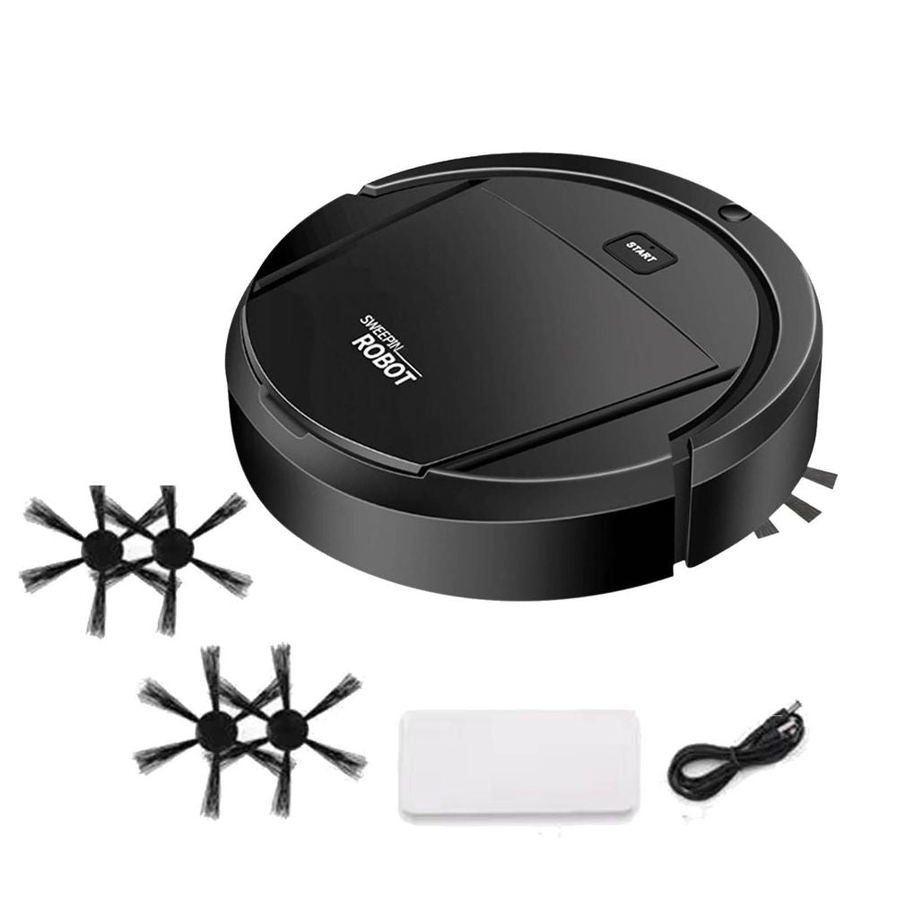 Robot Vacuum Cleaner — 8.7in Diameter x 2.4in, 3-in-1 Sweep Vacuum & Mop, Wi-Fi/App Control, Self-Charging, 60+ Min Runtime(Black)