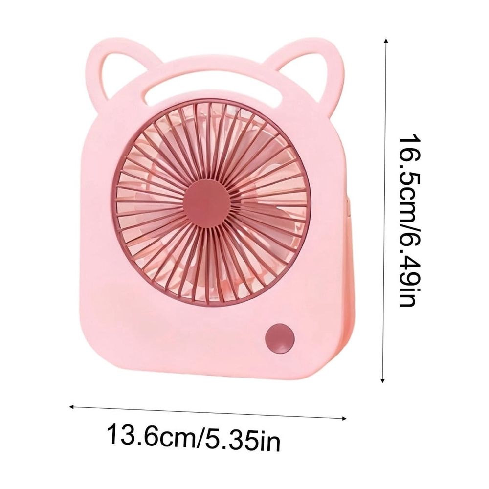 USB Rechargeable Fan - Adjustable Angle Desktop and Handheld Electric Fan with Low Noise Operation for Home, Office, and Dorm Use, Compact Size, Lightweight Plastic,White