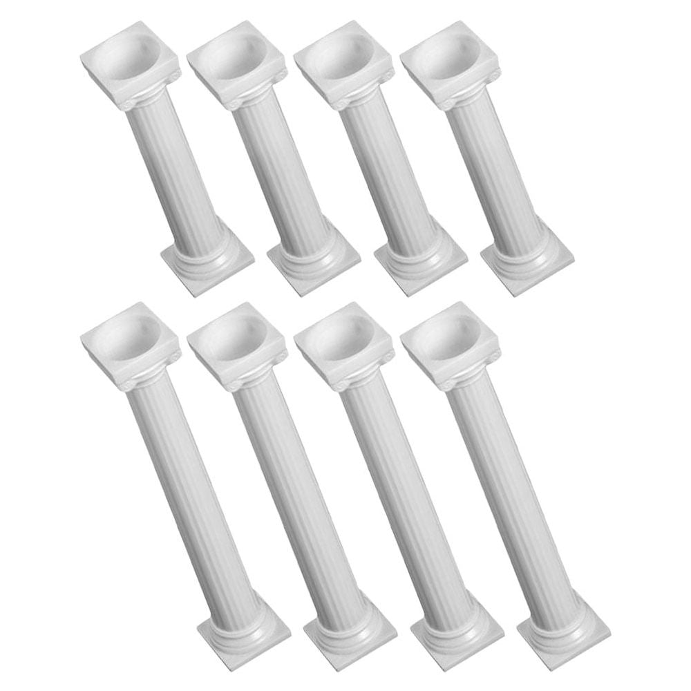 Versatile White Plastic Cake Display Stand for Various Occasions 8Pcs