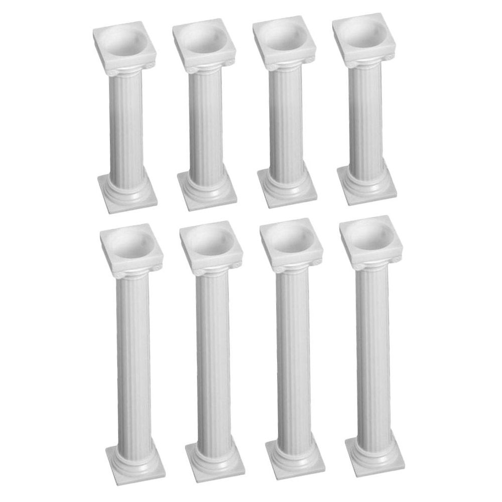 Versatile White Plastic Cake Display Stand for Various Occasions 8Pcs
