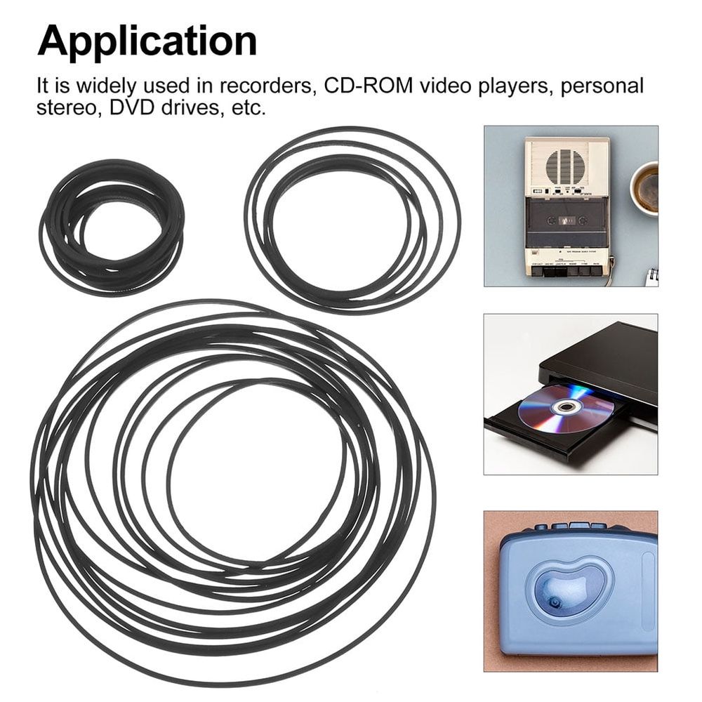 Rubber Cassette Belts for Recorder Replacement 270Pcs