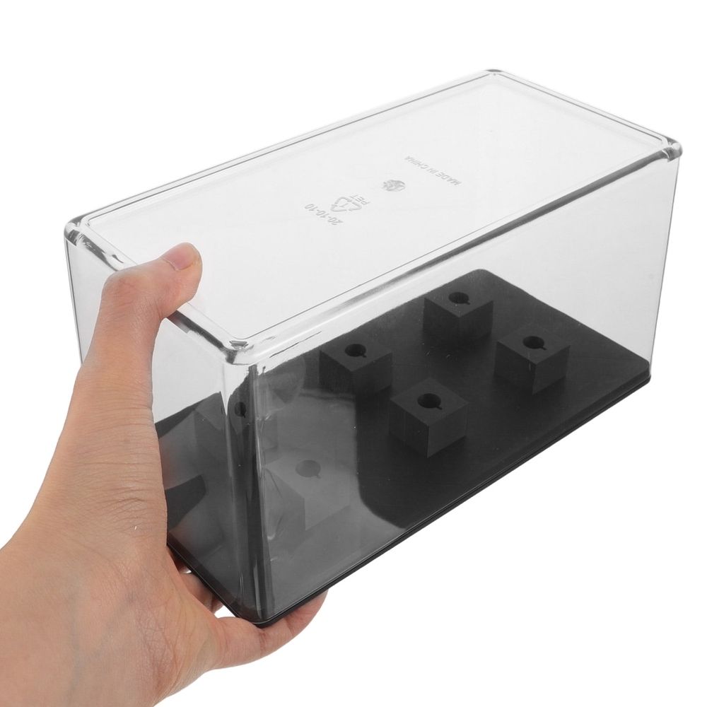 Transparent Acrylic Vinyl Record Headshell Protector Case with Compact Desktop Storage for Turntable Accessories