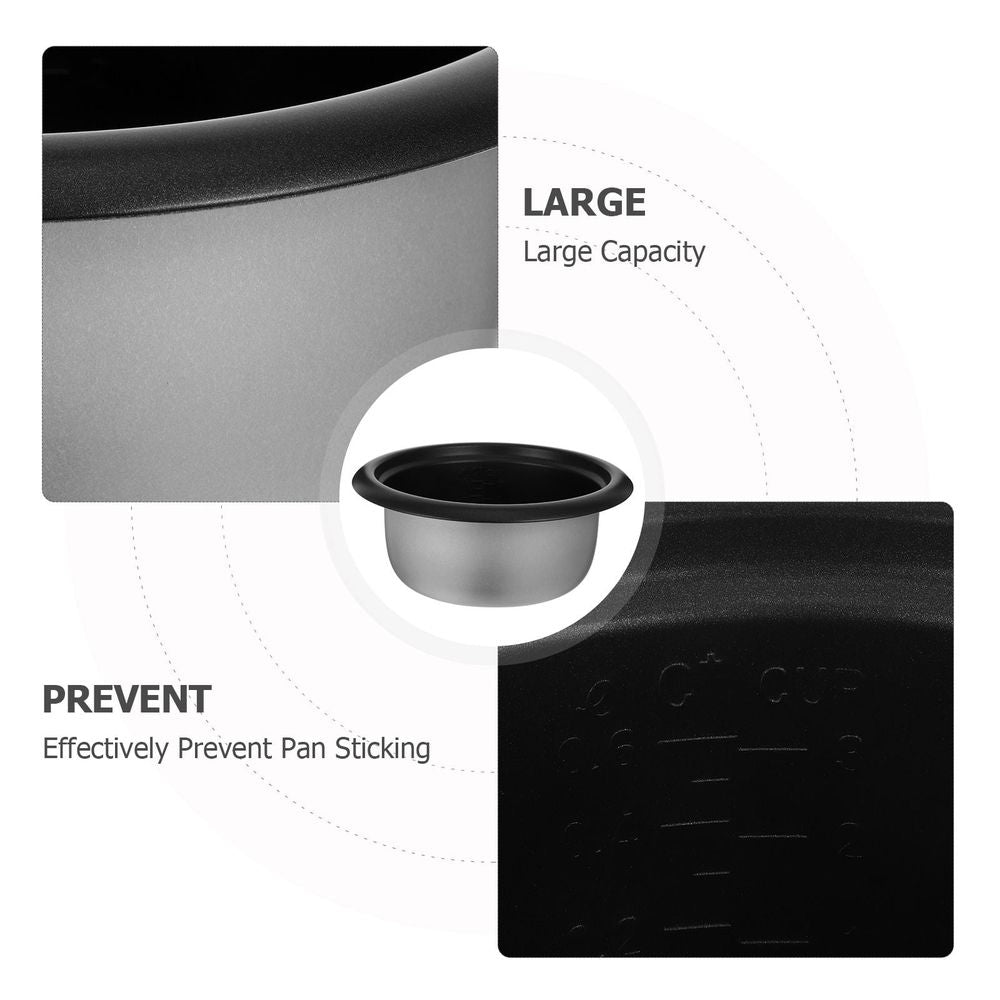 Non-Stick Rice Cooker Pot Plated Silver Aluminium with Scale Design