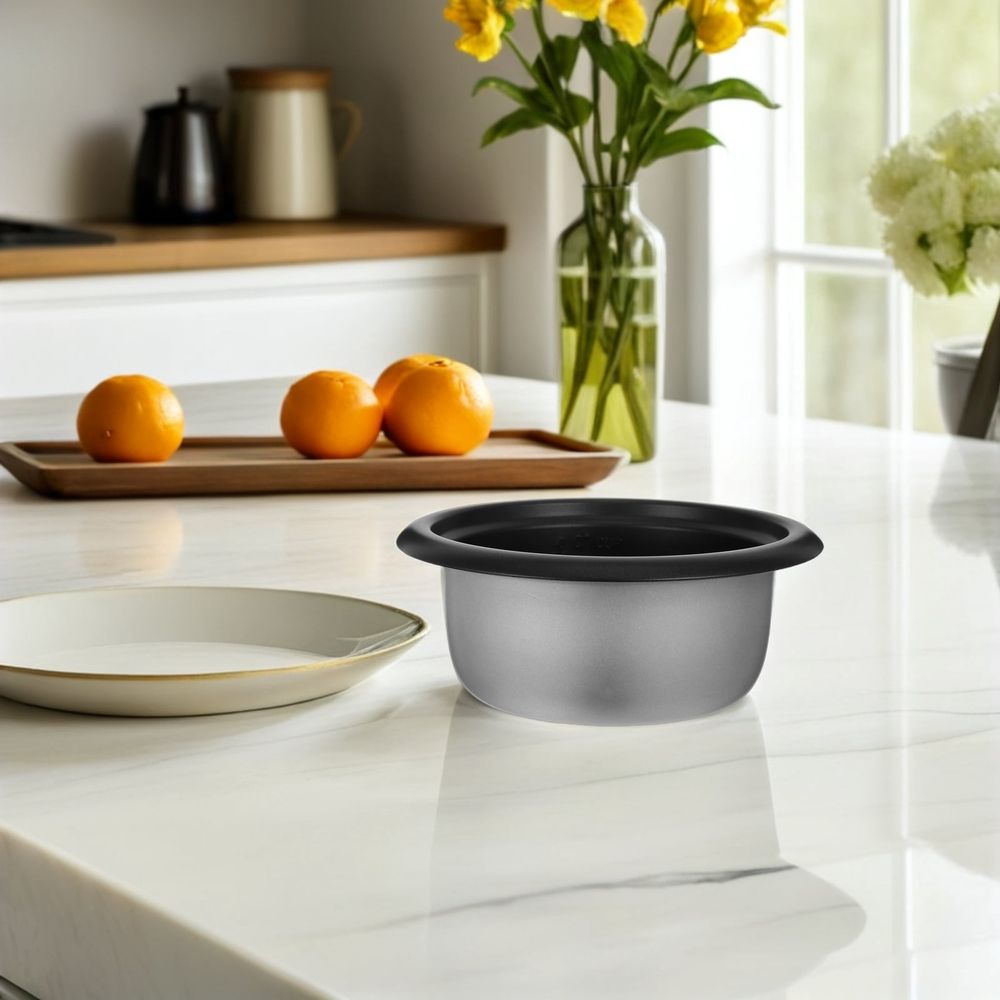 Non-Stick Rice Cooker Pot Plated Silver Aluminium with Scale Design