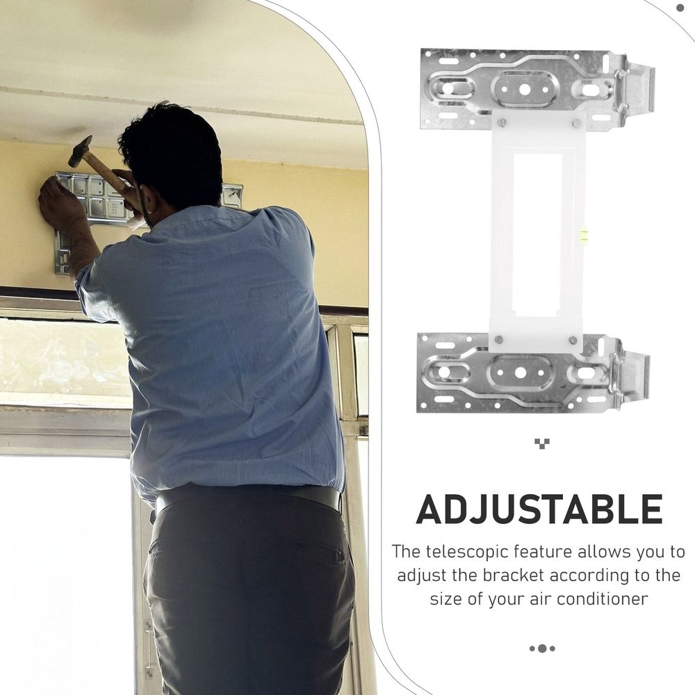 Universal Air Conditioner Wall Mount Bracket Plated Silver with Telescopic Adjustable Design