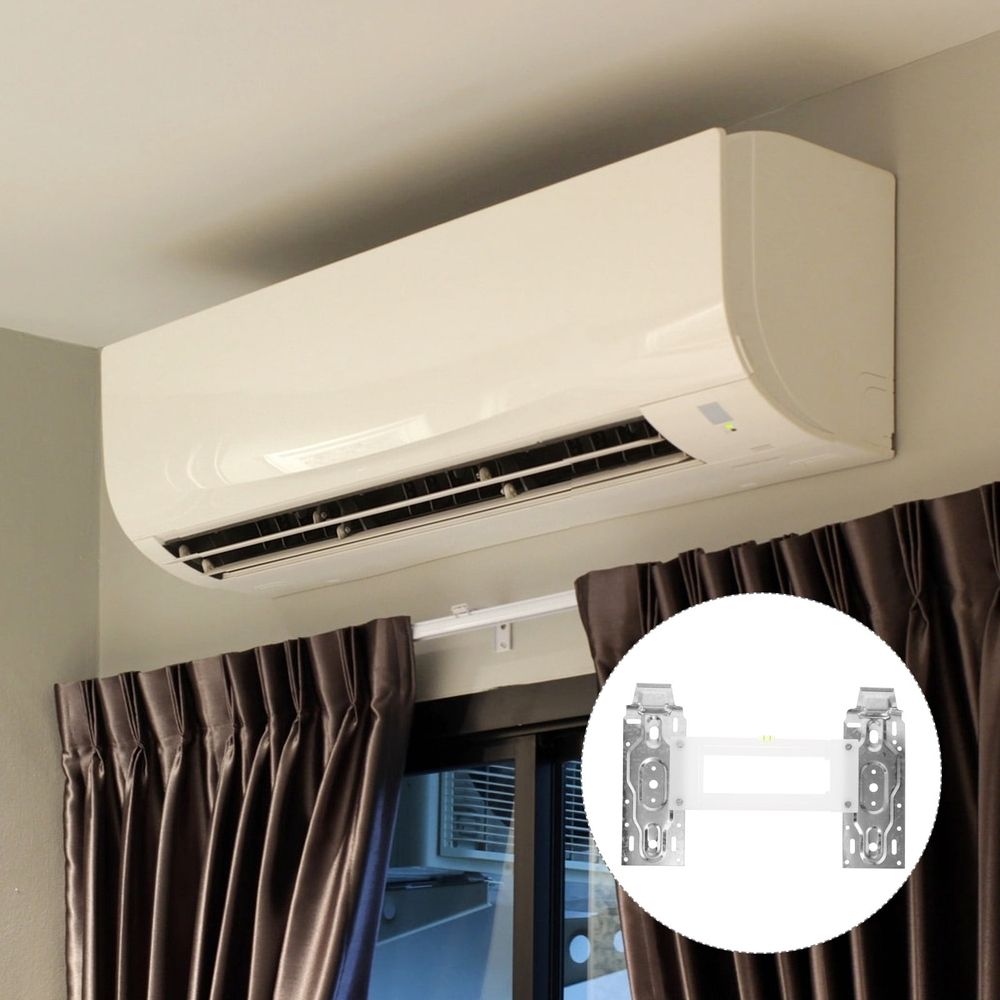 Universal Air Conditioner Wall Mount Bracket Plated Silver with Telescopic Adjustable Design