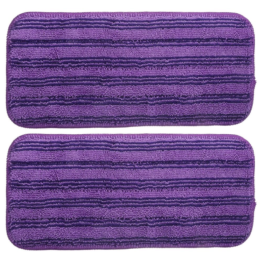 2Pcs Violet Reusable Mop Pads Washable Fiber Mop Covers for Hardwood Floors