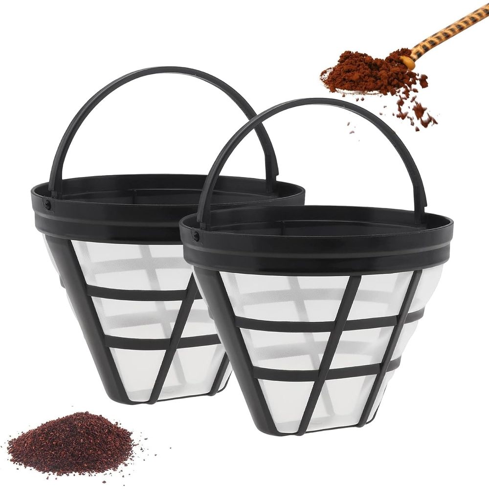 Reusable Coffee Filter Basket, 2 Pack cone Coffee Maker Filter #4 Replacement Coffee Filter Compatible with Ninja CFP301 CFP201 Coffee Accessories