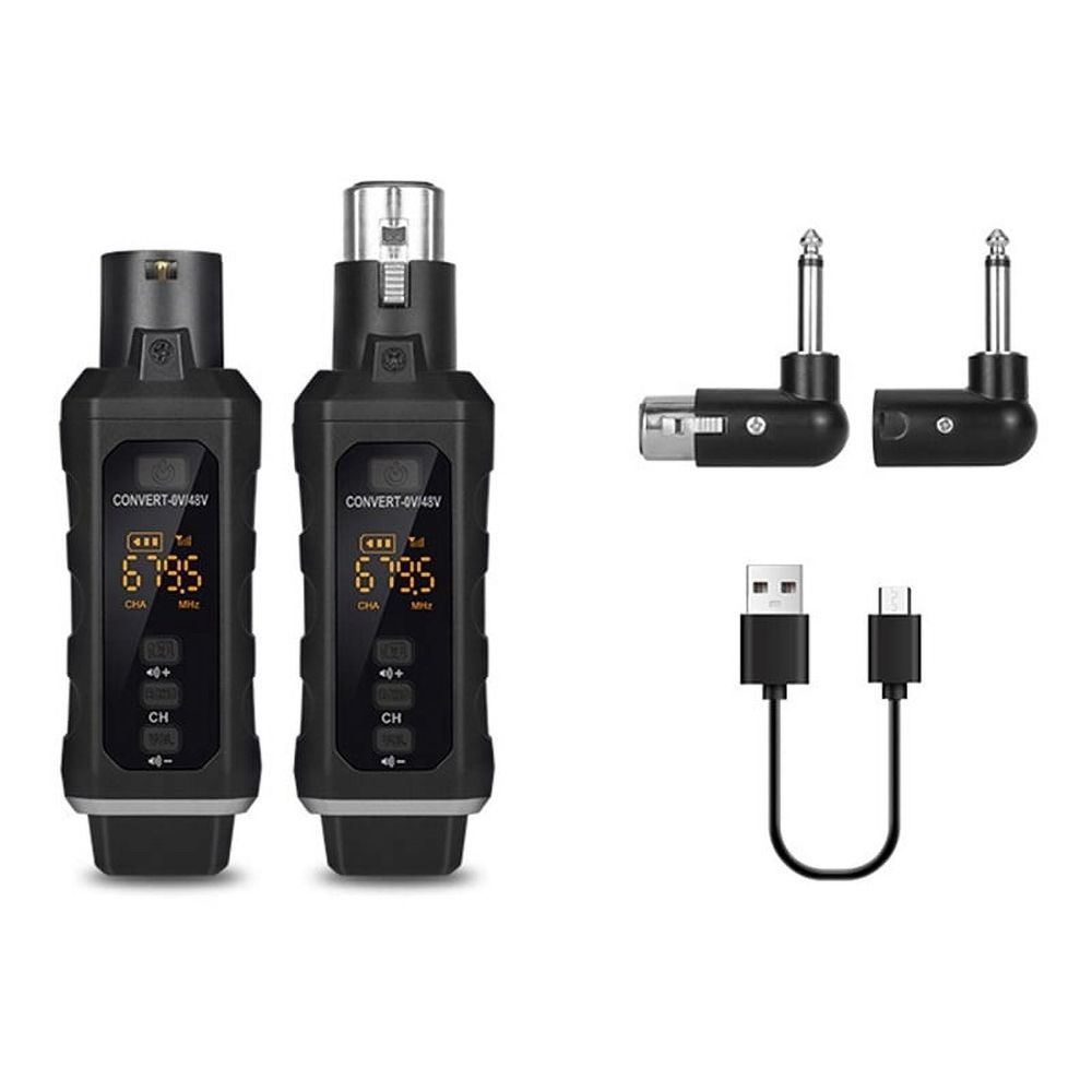 Adapter System Wireless Microphone Transmitter Receiver System for Dynamic Microphone Guitar Audio Mixer