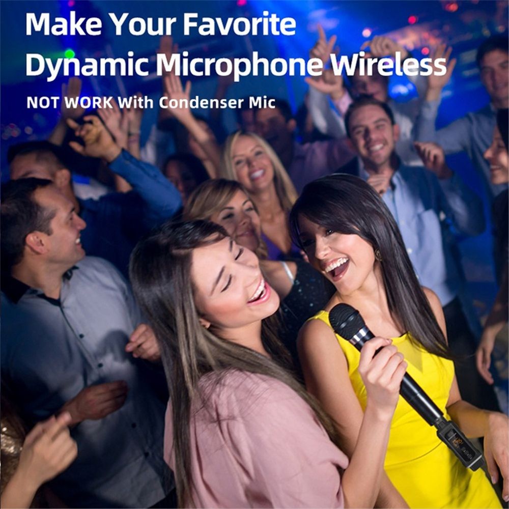 Adapter System Wireless Microphone Transmitter Receiver System for Dynamic Microphone Guitar Audio Mixer