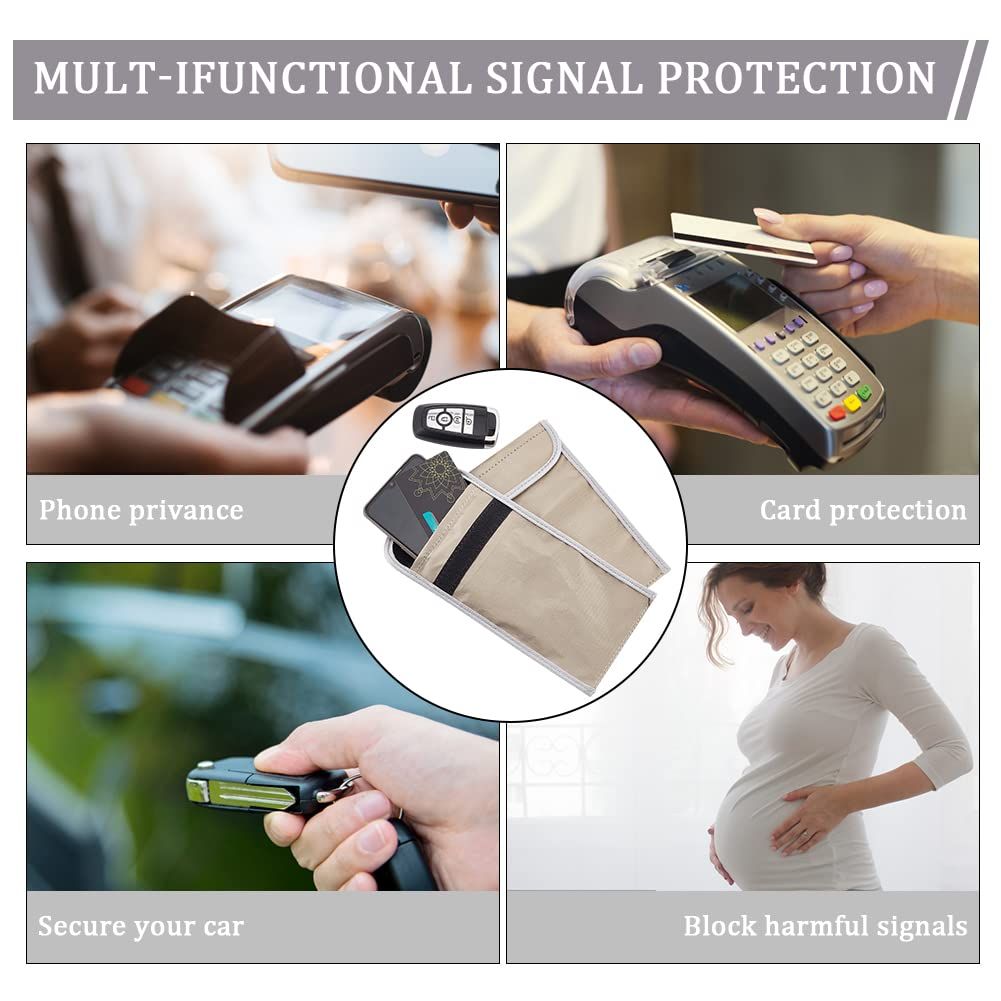 2pcs Anti Radiation Cell Phone Sleeve Security Pouch Faraday Bag Signal Blocking Bag Shielding Pouch for Phone Electronic Devices