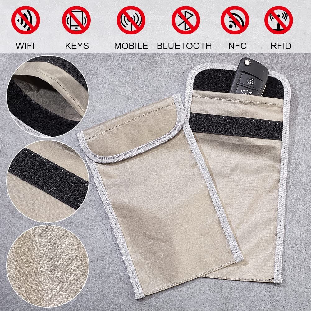 2pcs Anti Radiation Cell Phone Sleeve Security Pouch Faraday Bag Signal Blocking Bag Shielding Pouch for Phone Electronic Devices
