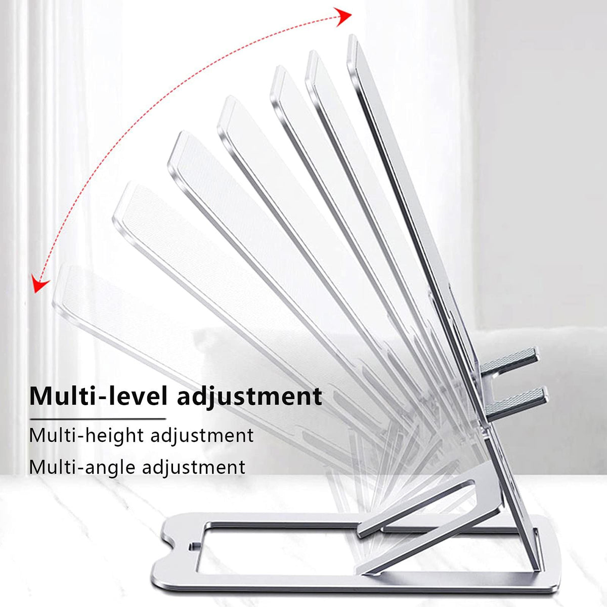 Foldable Portable Cell Phone Holder Stand Adjustable Angle & Height Compatible with Cellphone &